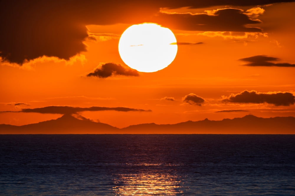 Midnight sunset Snaefellsnes Peninsula in the distance Iceland Canvas Art - Panoramic Images (27 x 9)