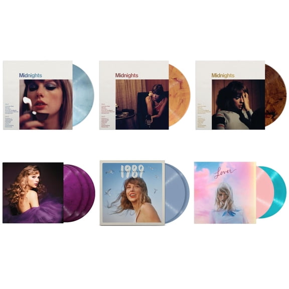 Midnights (X) (Moonstone Blue LP Vinyl) & Midnights (X) (Blood Moon LP Vinyl) & Midnights (X) (Mahogany Color LP Vinyl) & Speak Now (Taylor's Version) (Orchid Marbled Vinyl/3LP) & 1989 (Taylor's Version) (2LP/Crystal Skies Blue Vinyl) & Lover