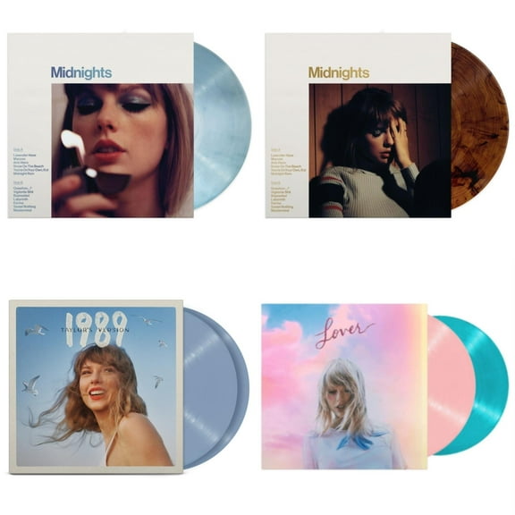 Midnights (X) (Moonstone Blue LP Vinyl) & Midnights (X) (Mahogany Color LP Vinyl) & 1989 (Taylor's Version) (2LP/Crystal Skies Blue Vinyl) & Lover