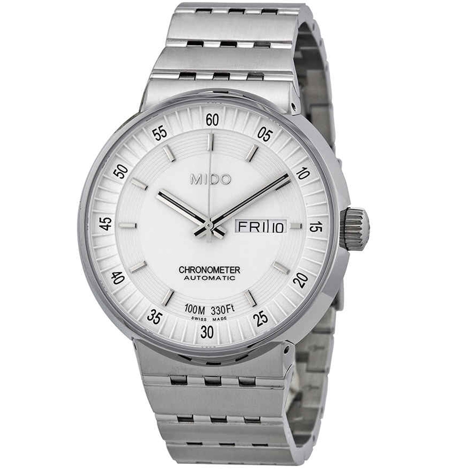 Mido All Dial Chronometer Automatic White Dial Stainless Steel Mens Watch  M83404B111