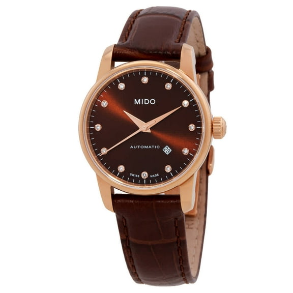 Mido Baroncelli Automatic Diamond Brown Dial Ladies Watch M76003648