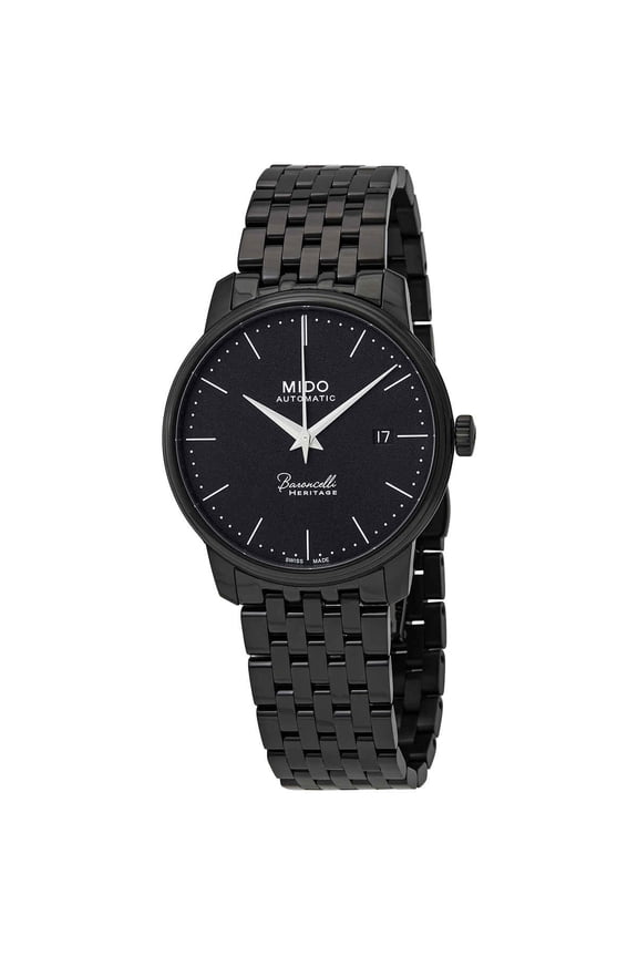 Baroncelli Heritage Automatic Black Dial 39 mm Watch MIDO-M0274073305000