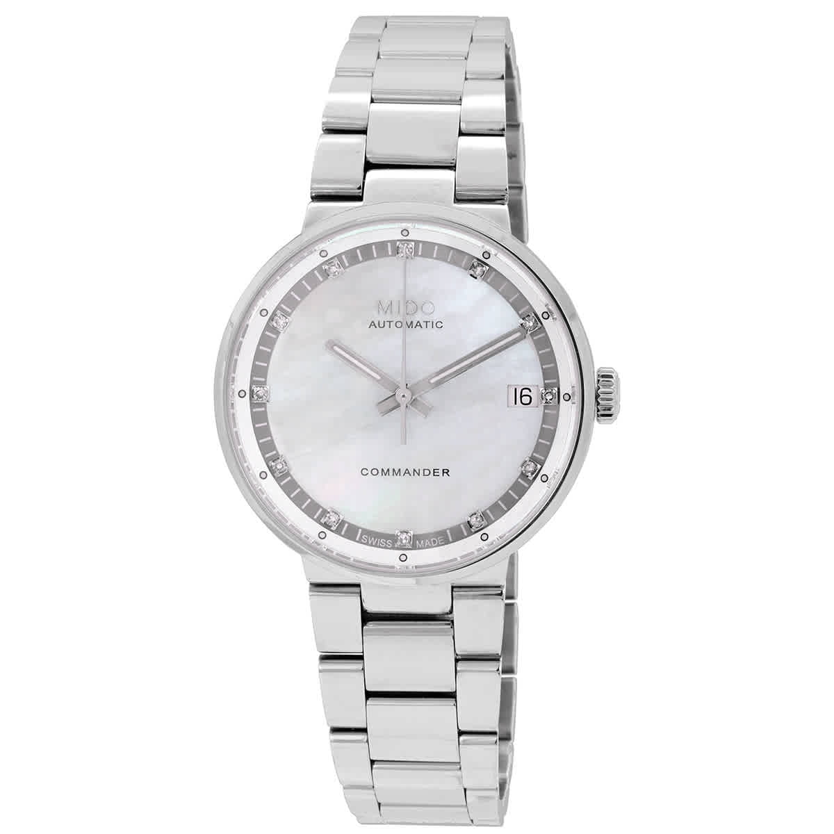 ミル様 Mido Commander II Automatic Diamond White Mother of Pearl Dial