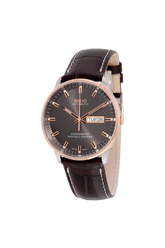 Commander II Grey Dial Maroon Leather Men's Watch M0214312606100