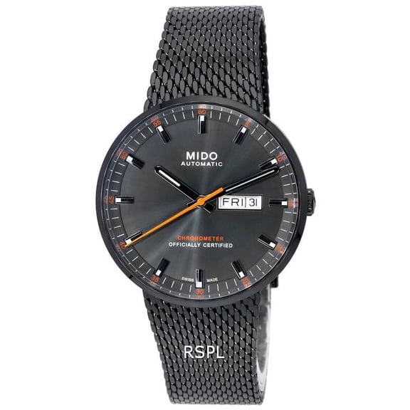 Mido M031.631.33.061.00 Commander Icone Chronometer Anthracite Dial Automatic Mens Watch for Adult, Black