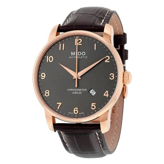 Mido Jubilee Automatic Black Dial Brown Leather Mens Watch M86903138