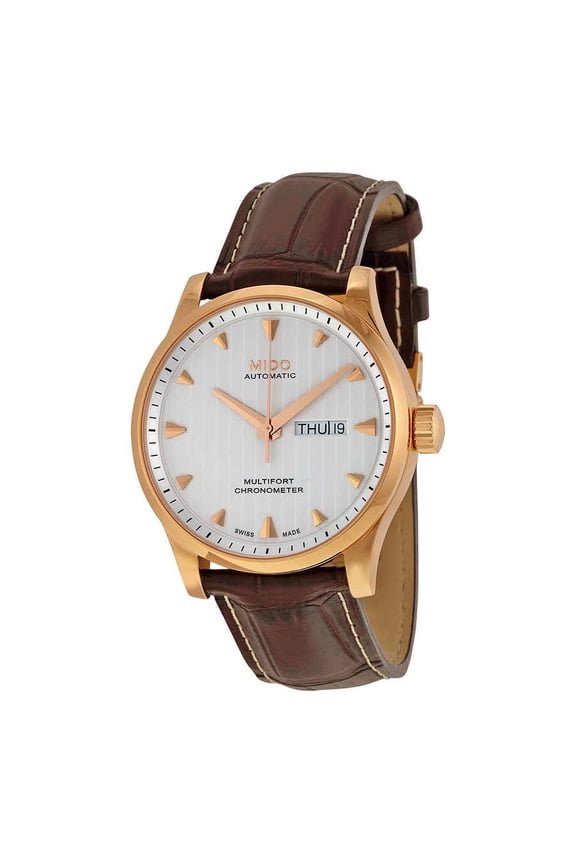 Multifort Automatic Silver Dial Brown Leather Mens Watch M0054313603100