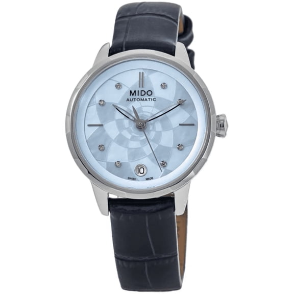 Mido Rainflower 200 C Mother of Pearl Diamond Dial Leather Strap Women's Watch M043.207.16.131.00