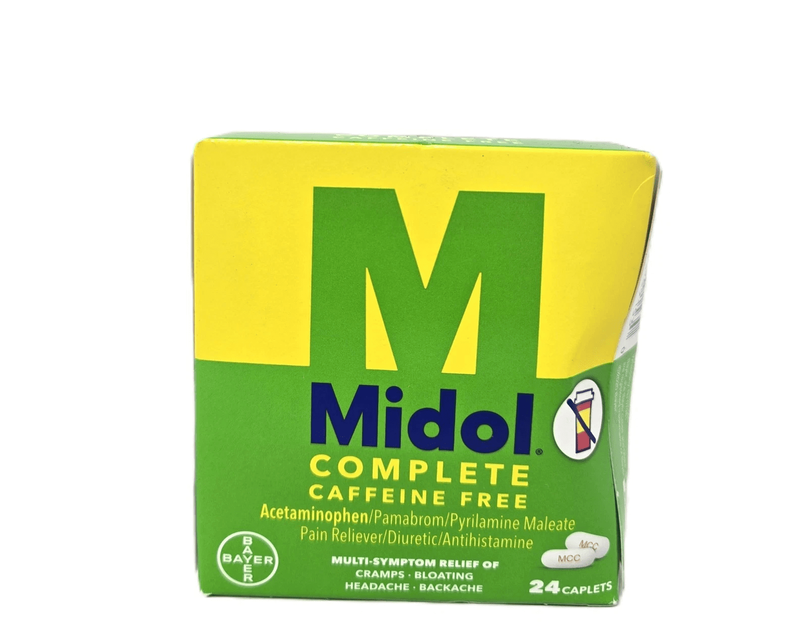 Midol Caffeine Free Caplets 24 ea (Pack of 2)