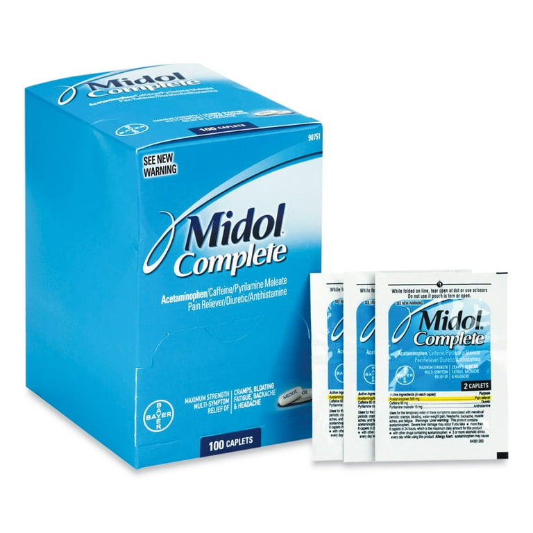 Complete Menstrual Caplets, Two-Pack, 50 Packs/Box Complete Menstrual Caplets, Two-Pack, 50 Packs/Box
