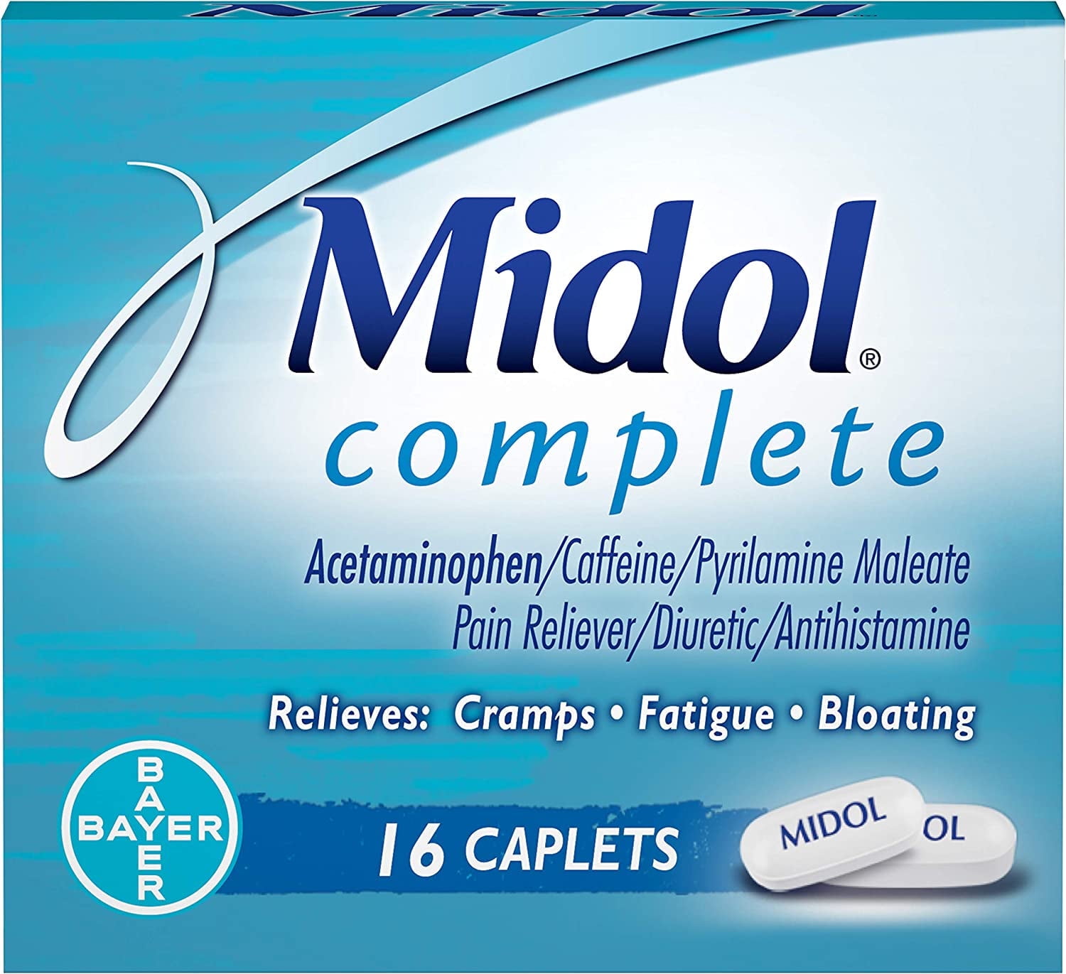 Midol Complete Menstrual Pain Relief Caplets w/ Acetaminophen, 16 Count