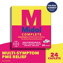 Midol Complete Menstrual Pain Relief Caplets w/ Acetaminophen. 24 Count