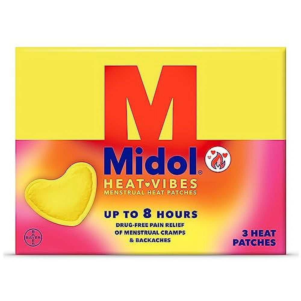 Midol Heat Vibes Menstrual Pain Relief Heat Patches for Menstrual Symptom Relief - 3 Count