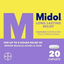 Midol Long Lasting Relief Menstrual Pain Relief Caplets, 20 Count