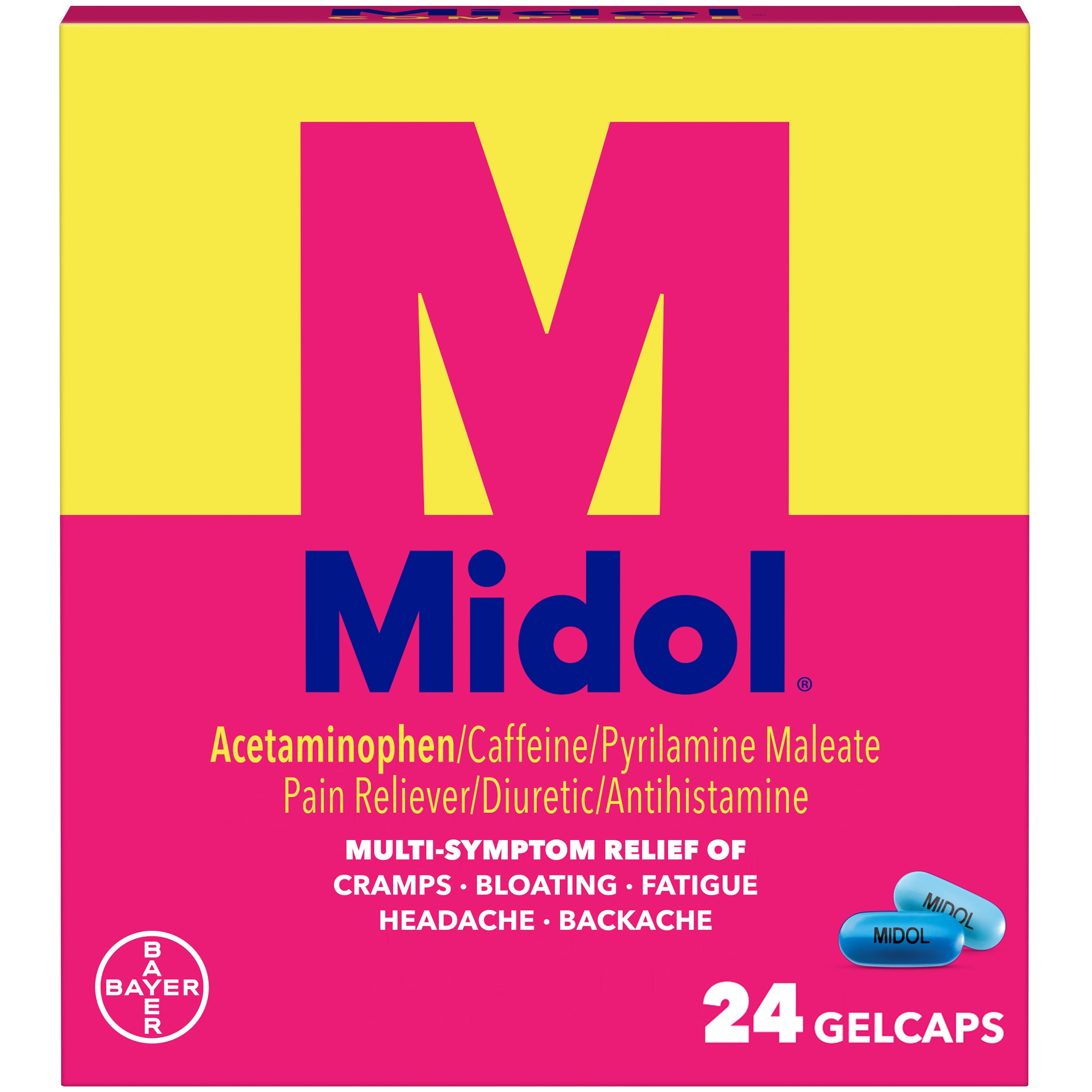 Midol Complete Menstrual Pain Gelcaps with Acetaminophen Period