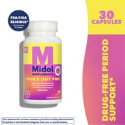 Midol Supplements Peace Out PMS Capsules, PMS Support Supplement for Women, 30 Count