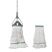 Midoneat Loop-end String Mop with Extra Mop Head ,Heavy Duty Cotton Wet Mop,Commercial Industrial Grade Mop for Floor Cleaning