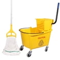 thumbnail image 1 of Midoneat Side Press Wringer Combo Commercial Mop Bucket on Wheels, 35 Quart, Including One Commercial Mop,Yellow, 1 of 6