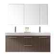 thumbnail image 1 of Midori 54" Double Bathroom Vanity in Grey Oak with White Polymarble Top and Square Sink with Polished Chrome Faucet, 1 of 5