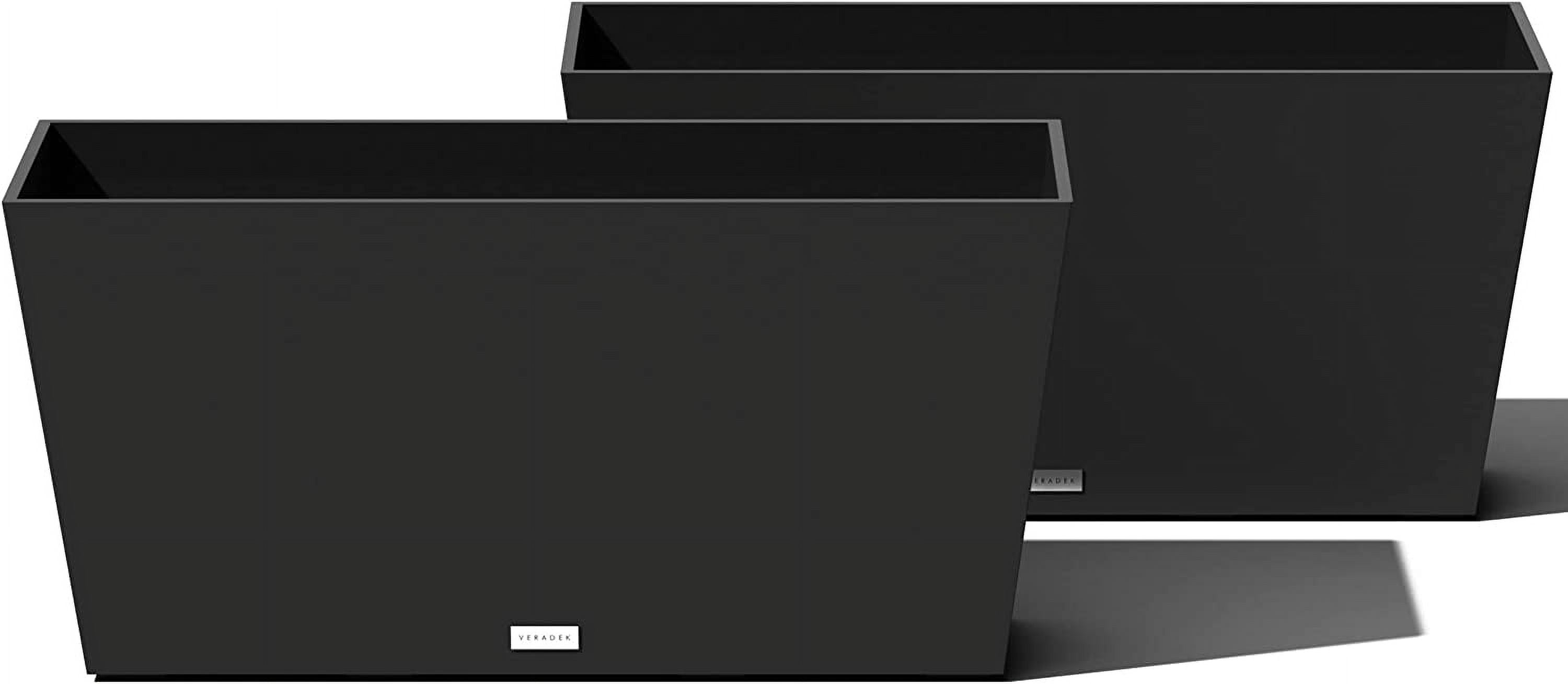Black 31" Recycled Plastic Outdoor/Indoor Planter Set