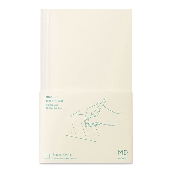 Midori MD Notebooks - B6 Slim, Dot Grid, White