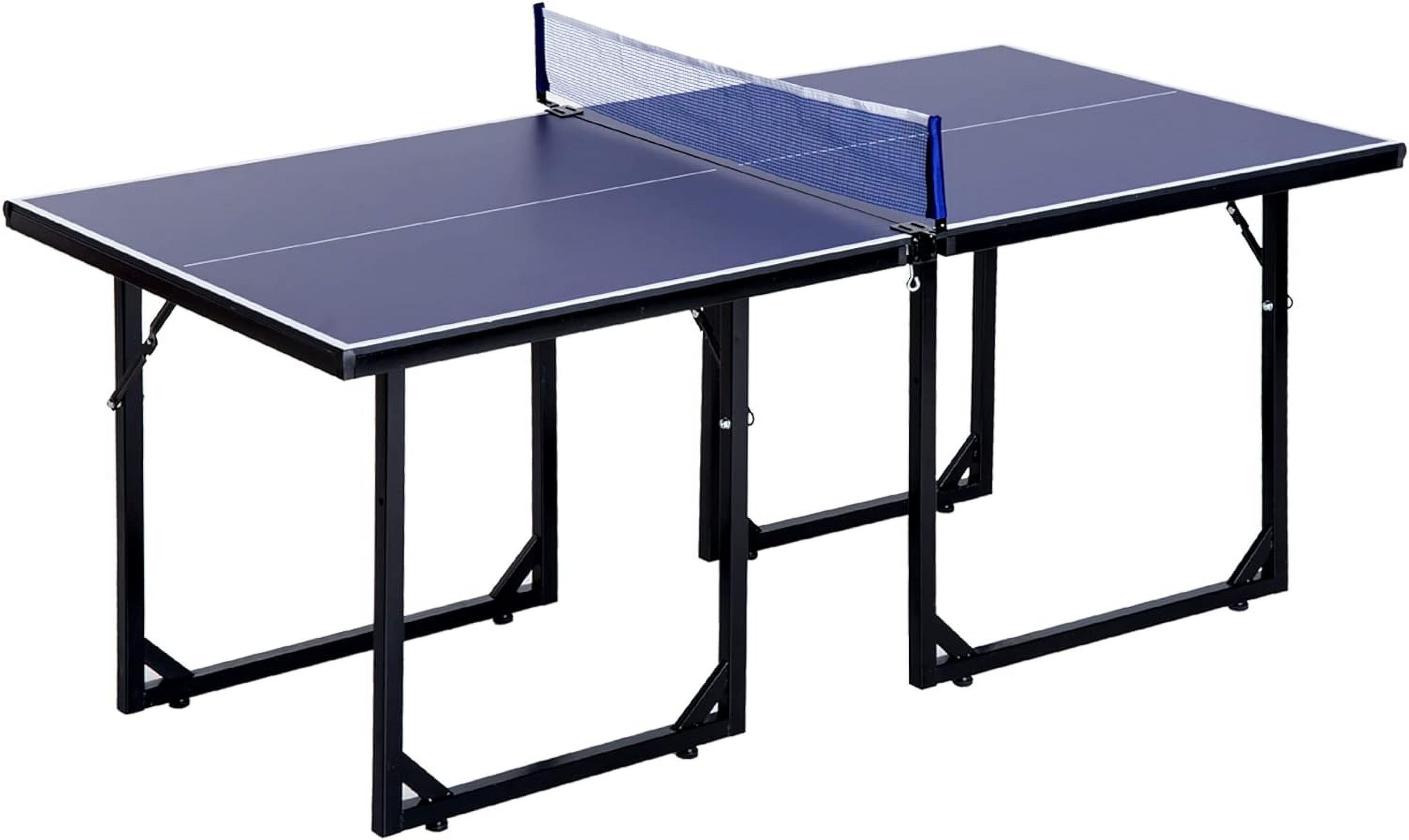 Midsize Table Tennis, Foldable Ping Pong Table with Net, Space Saving