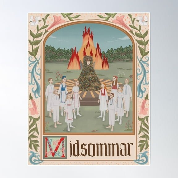 Midsommar Poster Wall Art, Modern Wall Decor For Living Room Bedroom, 12x18 UNFRAMED