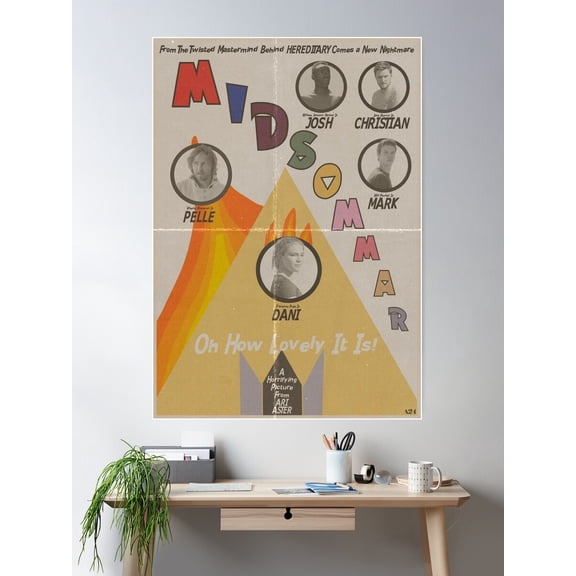 Midsommar Vintage Poster Poster Wall Art, Modern Wall Decor For Living Room Bedroom, 8x12 UNFRAMED