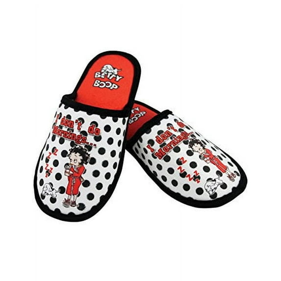 Betty Boop bedroom slippers black & white dot