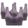 thumbnail image 1 of Midsumdr 3pc Sports Bra for Women Solid Color Support Yoga Running Underwears without Wire Free Side Mesh Comfortable Breathable Fit Traceless Sports Bra, 1 of 4