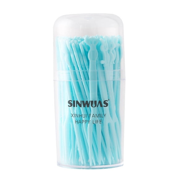 Midsumdr 50 Pcs Disposable Plastic Fruit Forks Cake Forks Cutlery Forks Two Prongs Skewers Blunt End Toothpicks Mini Cocktail Tasting Forks Fruit Food Picks Party Supplies