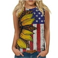 thumbnail image 1 of Midsumdr American Flag Tank Top Women 4th of July Tanks Tops for Womens USA Flag Patriotic Shirts Vest Round Neck Sleeveless Tee, 1 of 4