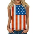thumbnail image 1 of Midsumdr American Flag Tank Top Women 4th of July Tanks Tops for Womens USA Flag Patriotic Shirts Vest Round Neck Sleeveless Tee, 1 of 4