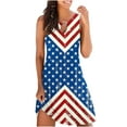 thumbnail image 1 of Midsumdr American Flag Womens Dresses 4th of July Patriotic Shirt USA Stars Stripes Dresses Round Neck Summer Sundress, 1 of 5