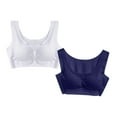 thumbnail image 1 of Midsumdr Bras for Women 2PC Traceless Comfortable No Steel Ring High Waisted Bras Loose Plus Size Elasticity Breathable Soft Comfortable Solid Color Everyday Bras, 1 of 7