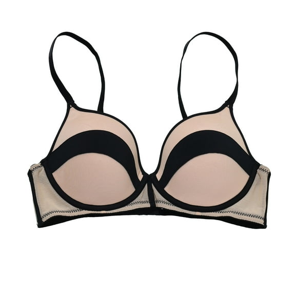 Midsumdr Bras for Women 2025 Temperament Comfortable Halter Backless Bras Patchwork Color Push up Slim Seamless Bras