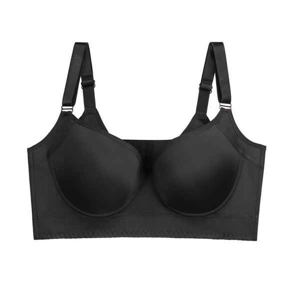 Midsumdr Bras for Women Double Support Wireless Lace Bra with Stay-in-Place Straps, Full-Coverage Wirefree Bra, Tagless for Everyday Wear