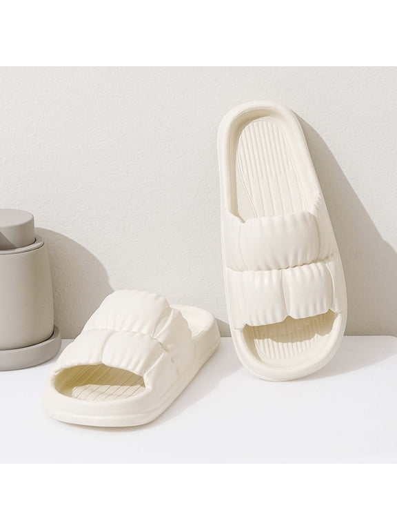 Cloud Slippers for Women and Men, Massage Shower Bathroom Sandals Non-Slip Quick Drying Open Toe Super Soft Comfy Thick Sole Home House Cloud Cushion Slide Sandals Shoes