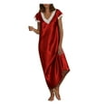 thumbnail image 1 of Midsumdr Dresses For Women 2025 Womens Short Sleeve V Neck Solid Color Homewear Pajamas Long Dress Nightgowns Sleepwear Summer Long Skirts For Women, 1 of 7