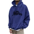 thumbnail image 1 of Midsumdr Hoodies for Men Letter Rinted Pullover Long-sleeved Hooded Sweatshirts Solid Color Plus Size Drawstring Hoodies with Pockets on Clearance, 1 of 6