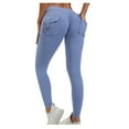 thumbnail image 1 of Midsumdr Leggings for Women 2025 High Waisted Temperament Yoga Pants with Pockets Solid Color Running Sports Gym Workout Legging, 1 of 3