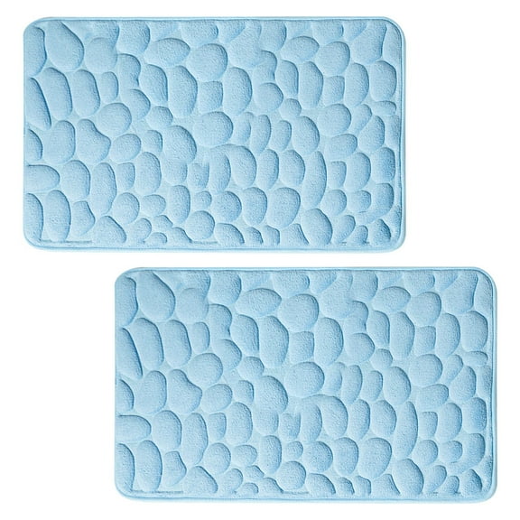 Midsumdr Memory Foam Bath Mat Cobblestone Bathroom Rugs Super Water Absorbent Bath Mats for Bathroom Machine Washable Floor Mats (15.7 X23.6 Inches) Area Rug