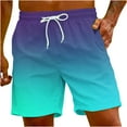 thumbnail image 1 of Midsumdr Mens Shorts 2025 Loose Plus Size Gradient Color Printing Beach Shorts Casual Summer Drawsting Hawaiian Shorts with Pockets, 1 of 1