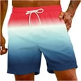 thumbnail image 1 of Midsumdr Mens Shorts 2025 Loose Plus Size Gradient Color Printing Beach Shorts Casual Summer Drawsting Hawaiian Shorts with Pockets, 1 of 7