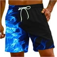 thumbnail image 1 of Midsumdr Mens Shorts 2025 Summer Fashion Flame Printing Hawaiian Beach Shorts Casual Loose Plus Size Outdoor Travel Shorts, 1 of 7