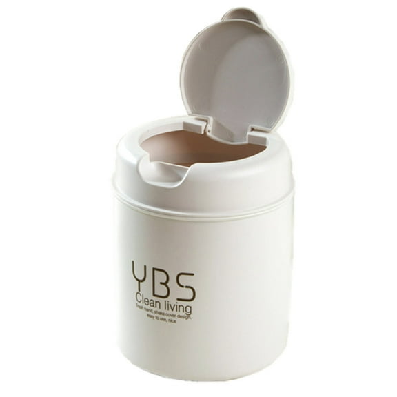 Midsumdr Mini Desktop Trash Can, Waste Can with Swing-Lid, Desktop Small Trash Can Applicable for Bathroom Vanity,Bedroom,Coffee Table,Offices,Waste Basket
