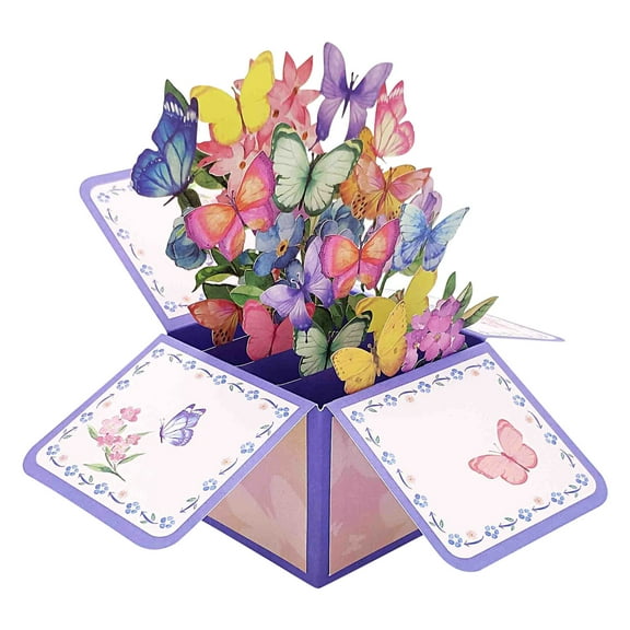 Midsumdr Mothers Day Gifts Freshcut Paper Pop Up Cards Colorful Butterfly 3D Popup Greeting Cards,Gift Cards for Mother and Grandma