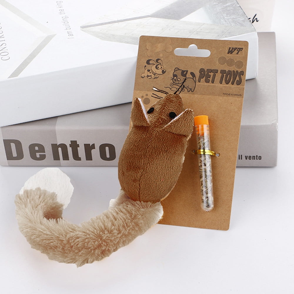 Midsumdr Plush Cat Chew Toys Teething Interactive Catnip Filled Kitten Toy Soft Pet Toy (Animal