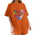 thumbnail image 1 of Midsumdr Pride Shirt Best Gift for Your Lover,Fashion Womens Heart Shape Rainbow Print Short Sleeves T-Shirt LGBT Equality Tees Summer Valentine's Day Casual Short Sleeve Tops, 1 of 7
