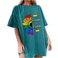 thumbnail image 1 of Midsumdr Pride Shirt Best Gift for Your Lover,Fashion Womens Heart Shape Rainbow Print Short Sleeves T-Shirt LGBT Equality Tees Summer Valentine's Day Casual Short Sleeve Tops, 1 of 7
